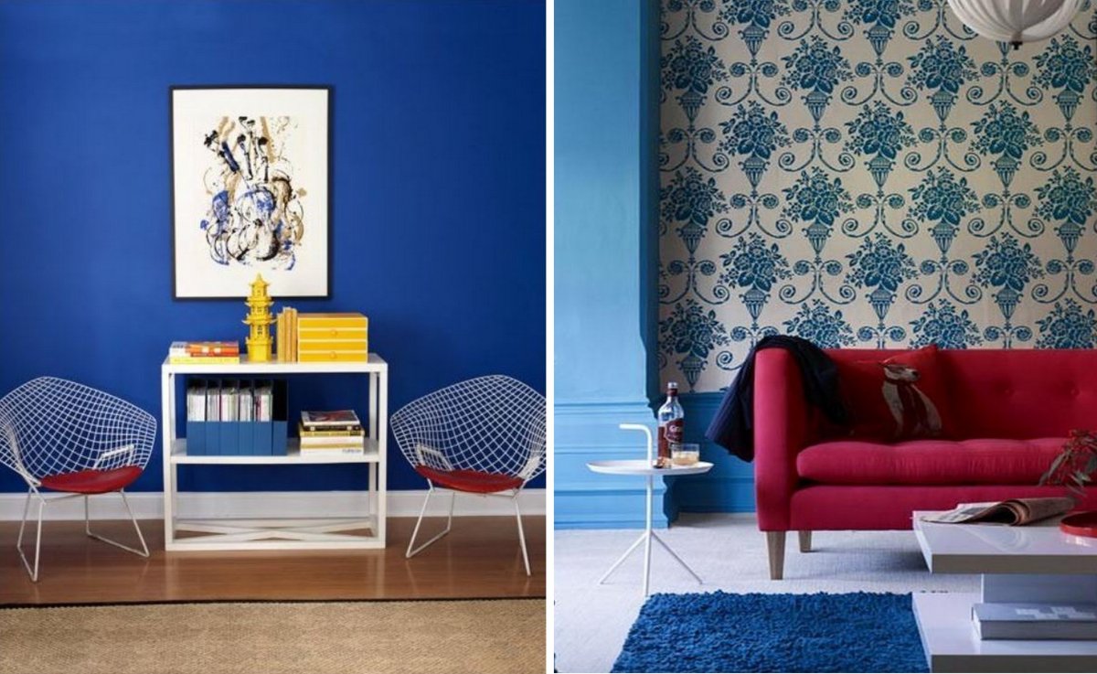 Синий цвет в интерьере психология