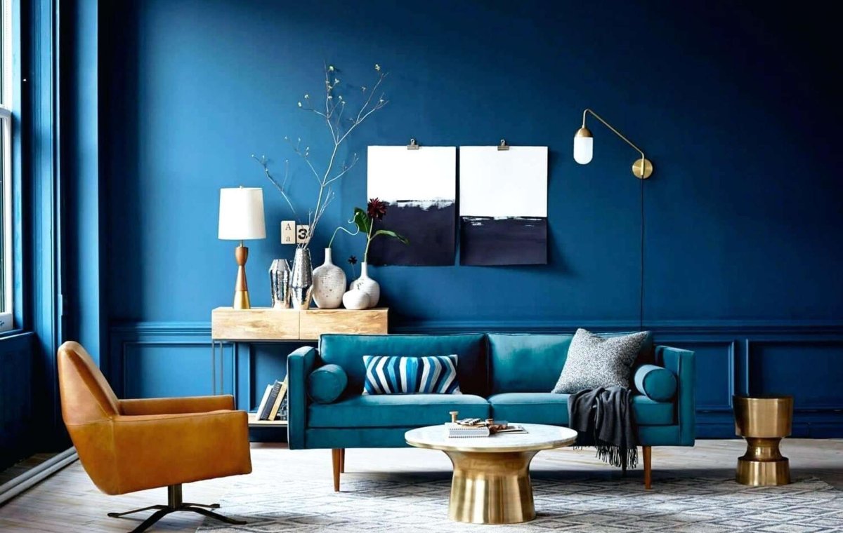 Комната в сине золотом цвете
