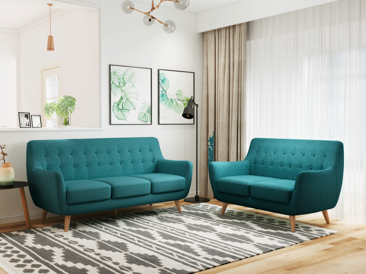 Бирюзовый диван в интерьере