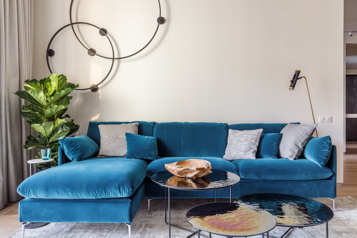 Диван цвета Бискайский залив