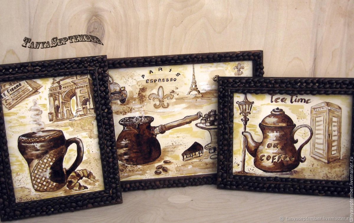 Декоративные магниты с кофейными зернами