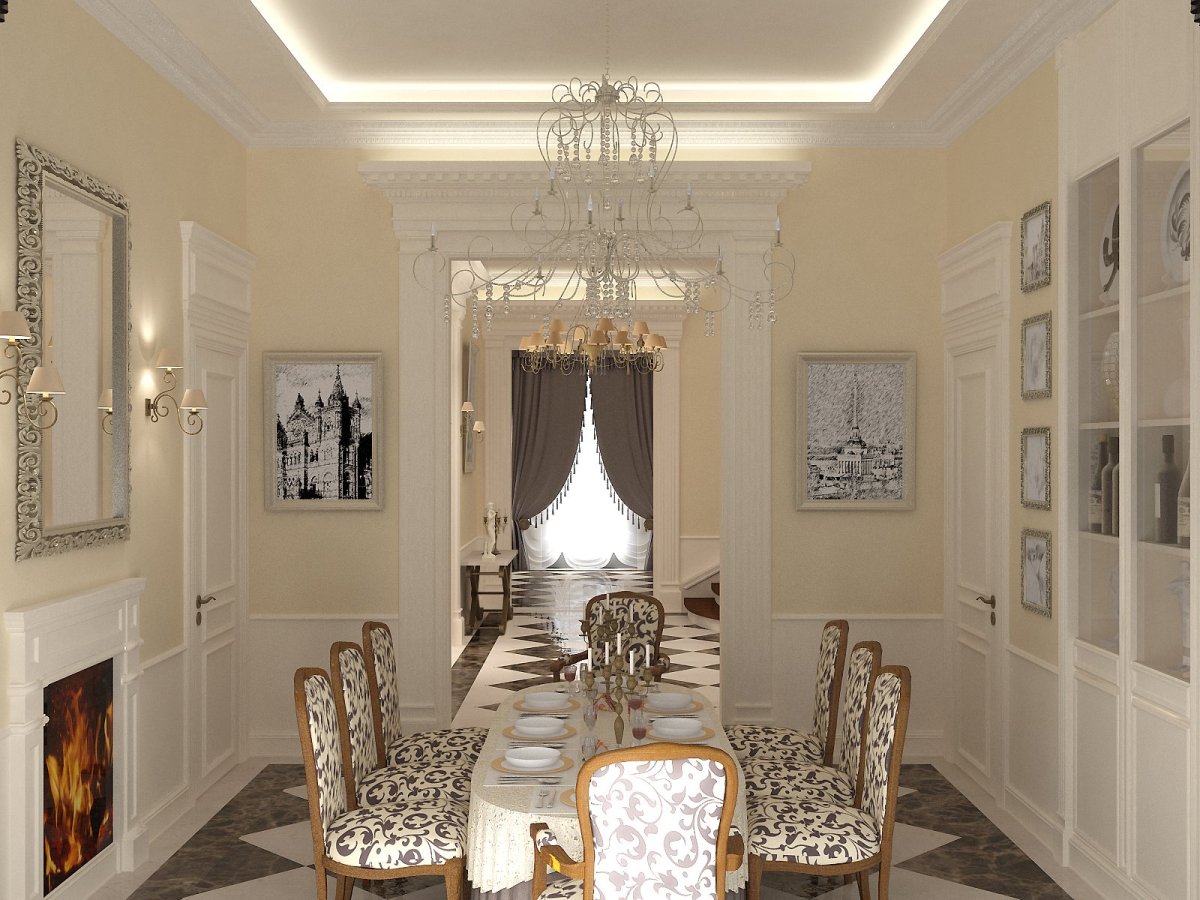 Молдинги в столовой