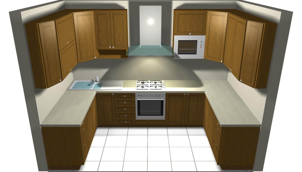 П-образная кухня проект