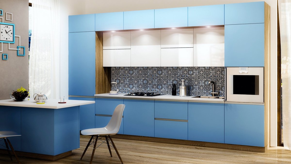 Кухни Фабио голубая