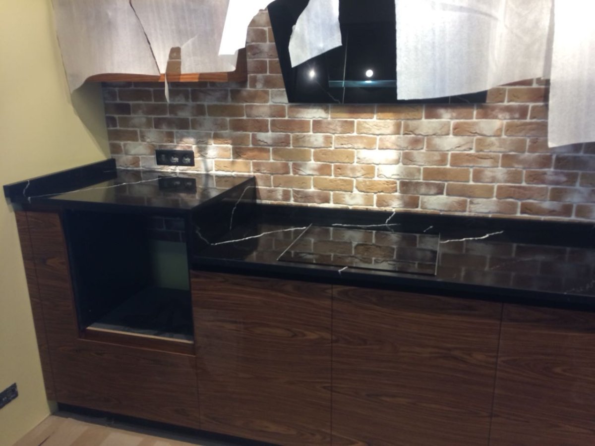 Кухня мрамор марквина черный