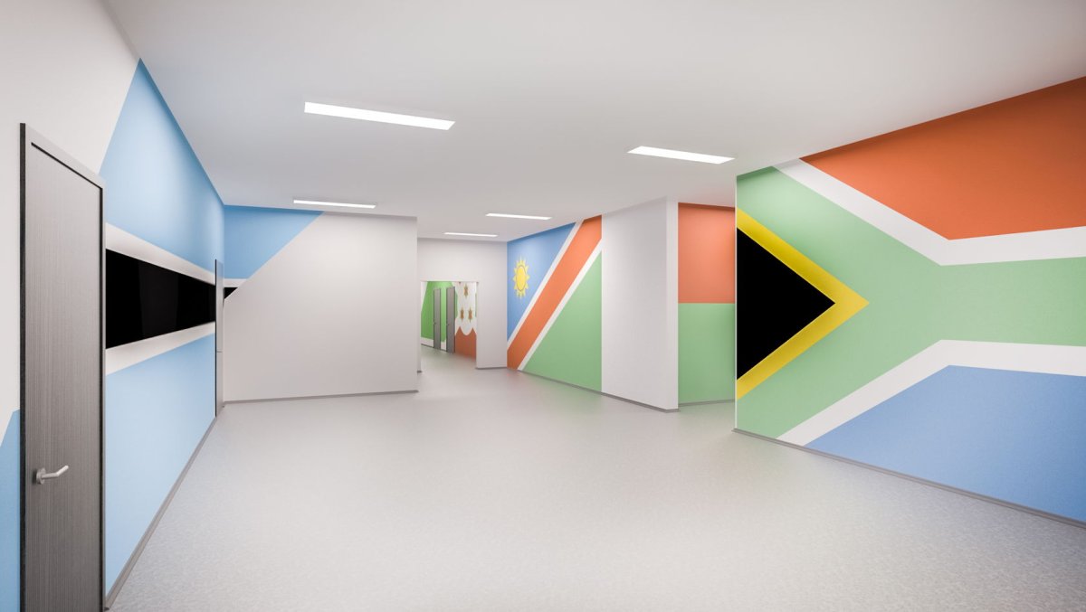 Покраска стен в школе