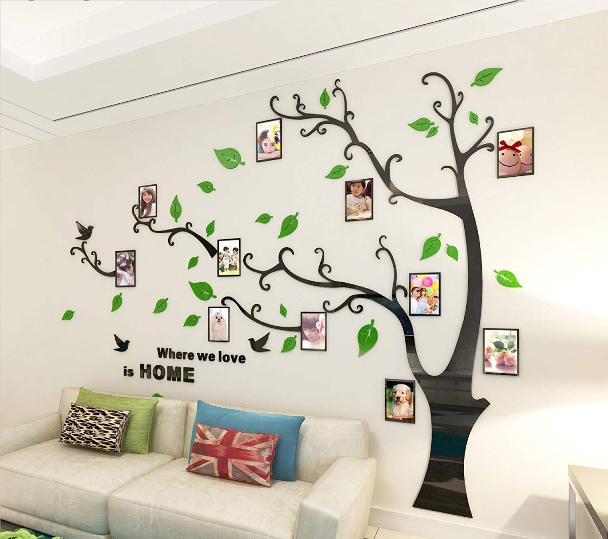 Наклейка на стену дерево с рамками