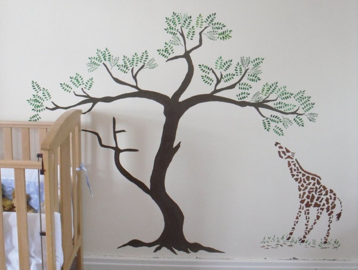 Трафарет дерево на стену под покраску