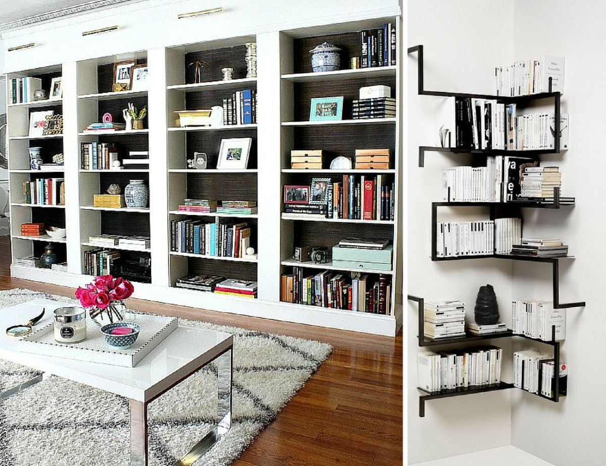 Книжный стеллаж во всю стену