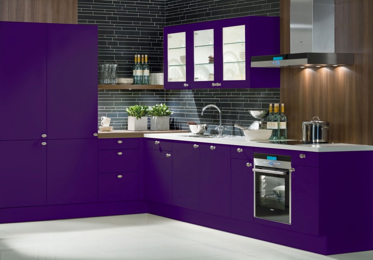 Голубые стены на кухне