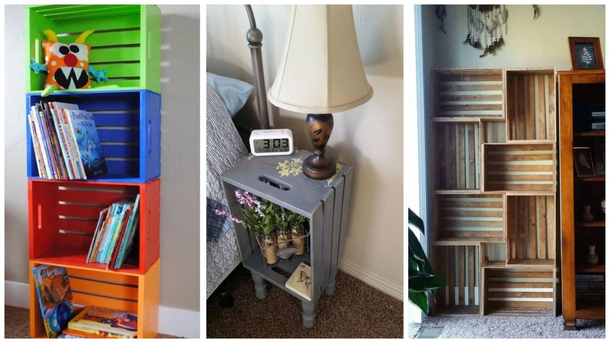 Полки из ящиков деревянных