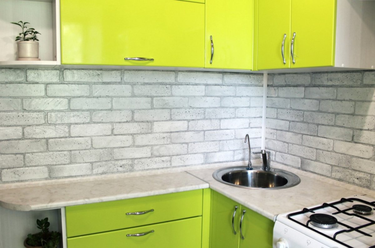 Стеновая панель для кухни кирпич