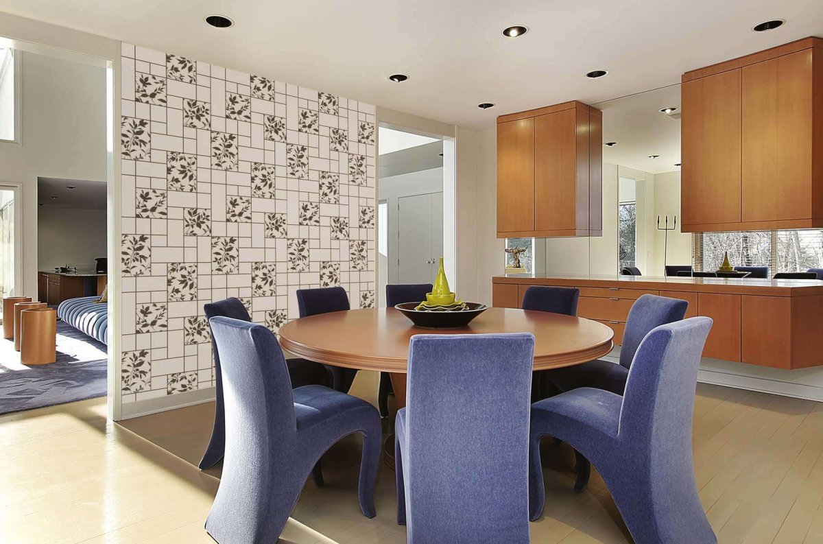 Интерьер кухни с обоями аспект 30705-11