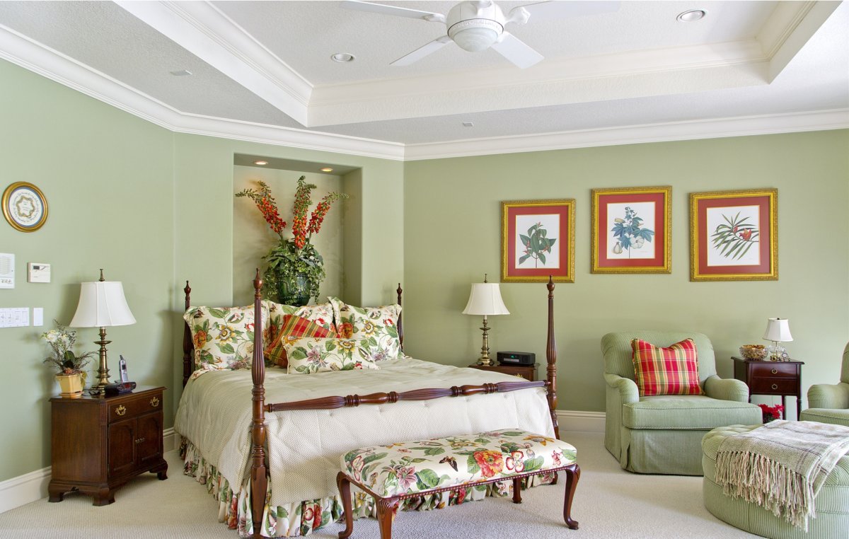 Оливковый цвет в интерьере