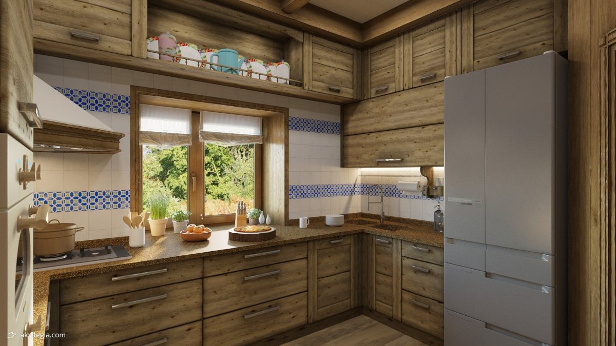 Фасад кухни из вагонки