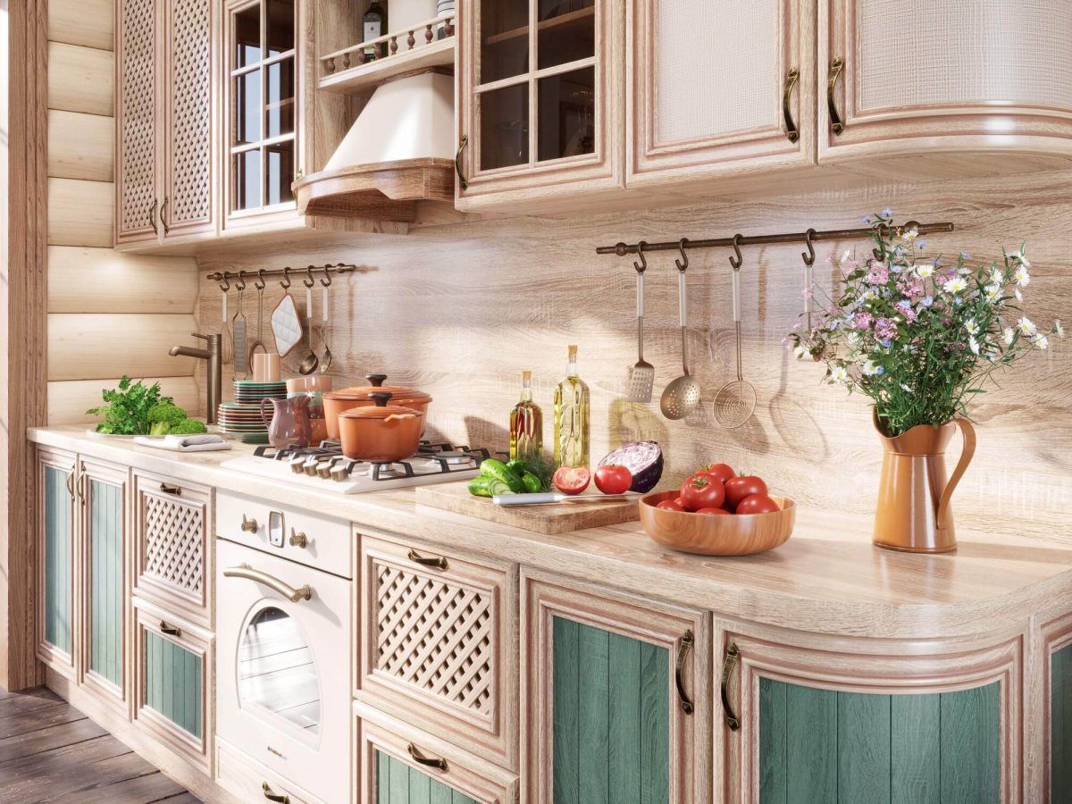 Фартук из вагонки на кухне