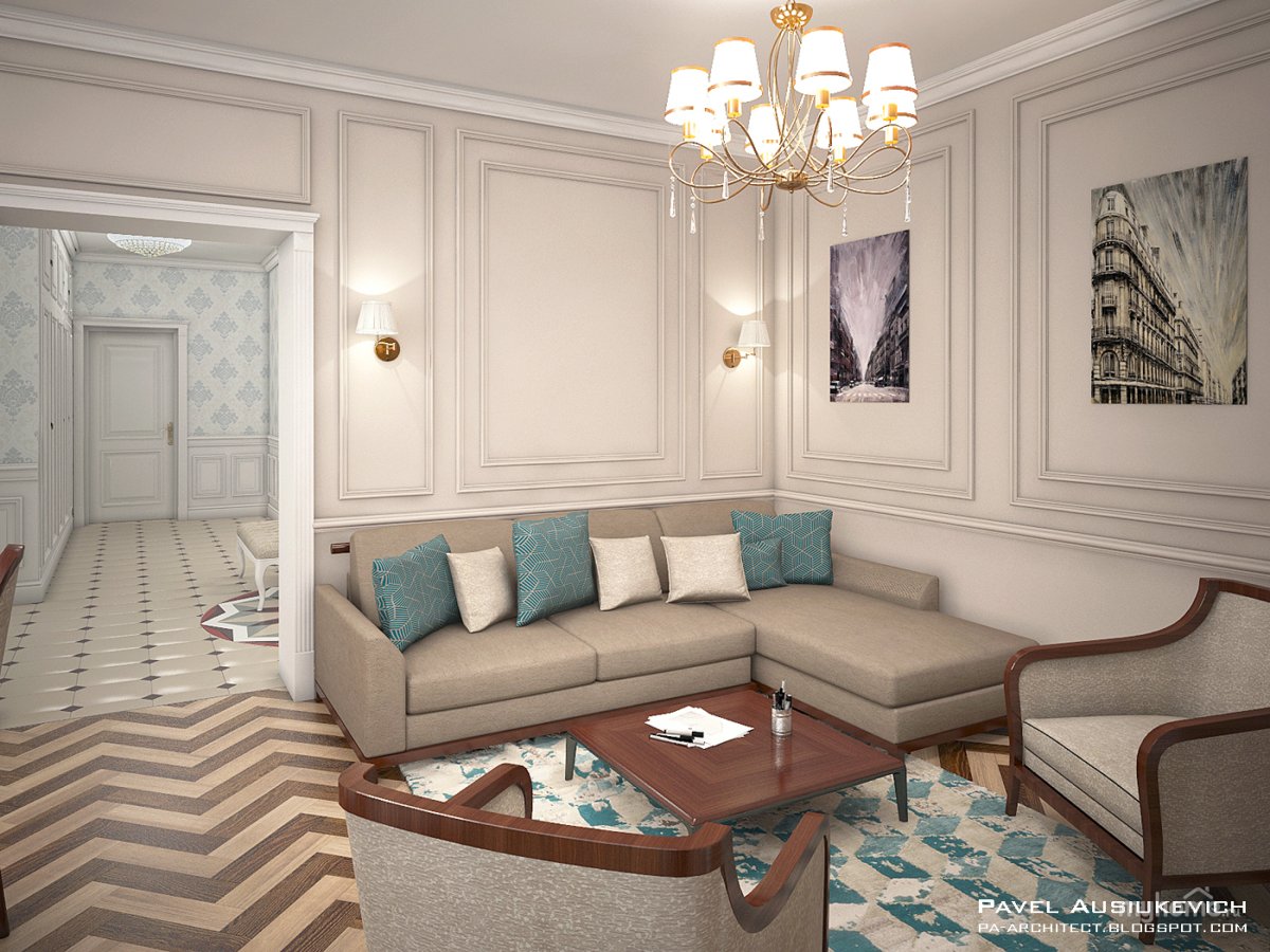 Арт деко интерьер гостиная