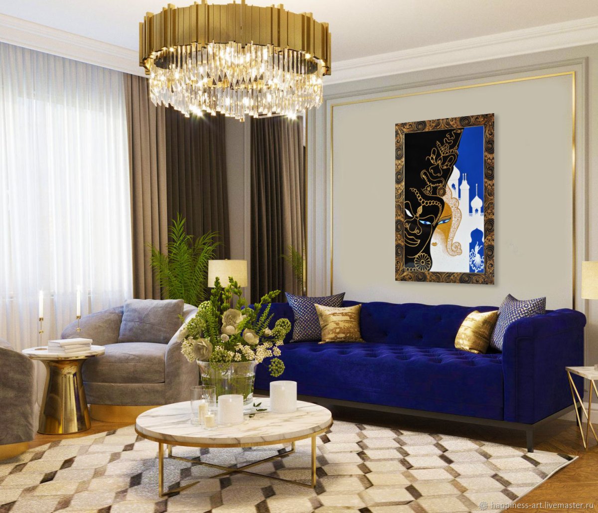 Диван в неоклассическом интерьере