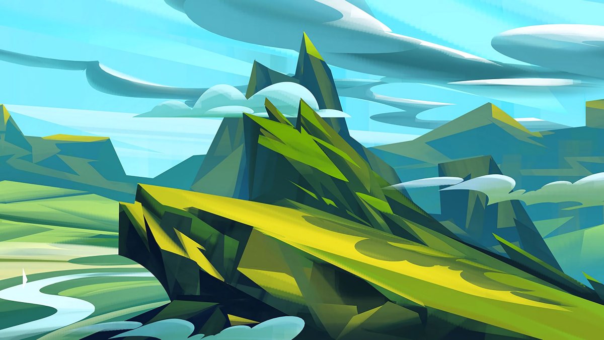 Стилизованный пейзаж рисунки