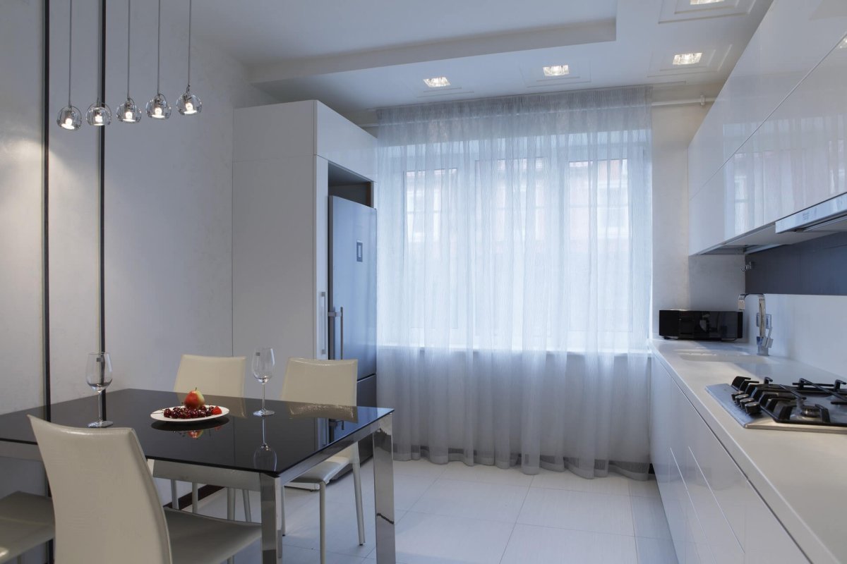 Тюль на кухню в современном стиле