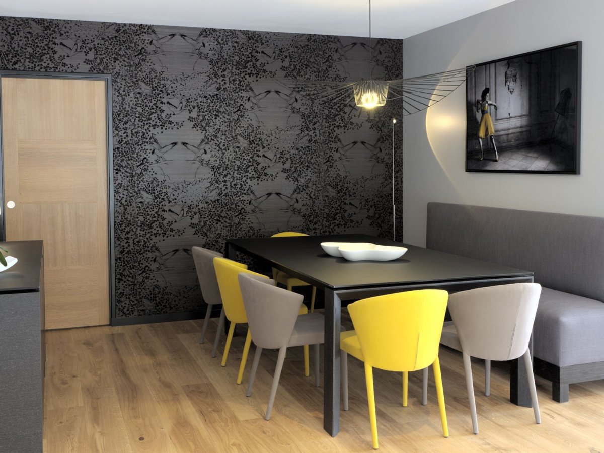 Салатовые стены на кухне