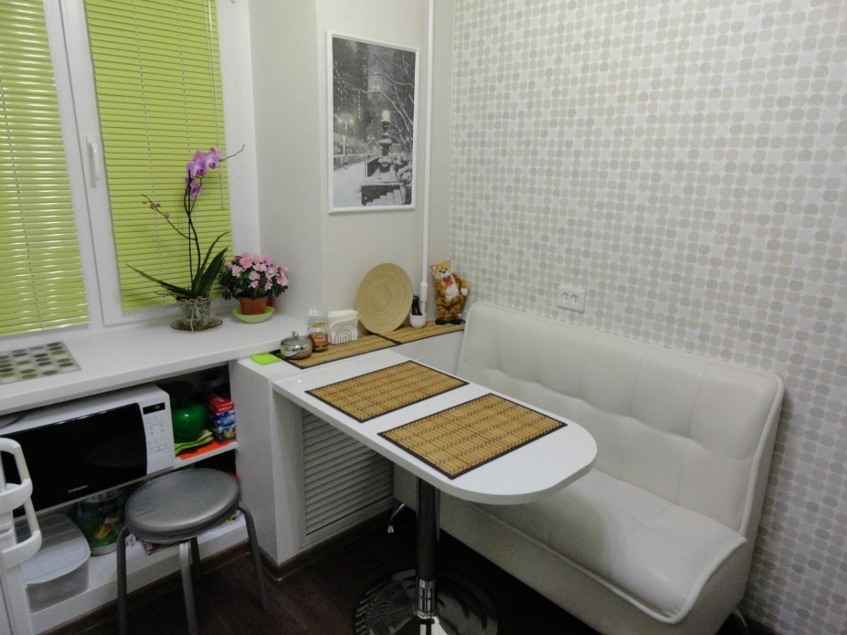 Подоконник-столешница на кухне