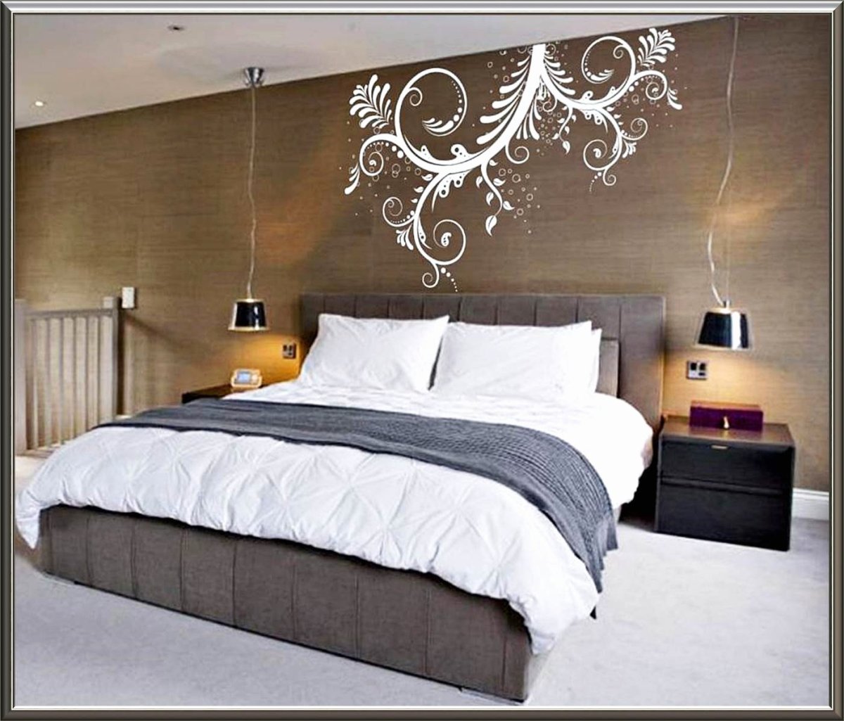 Декорация стены в спальне