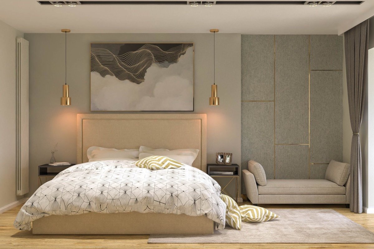 Декор за изголовьем кровати