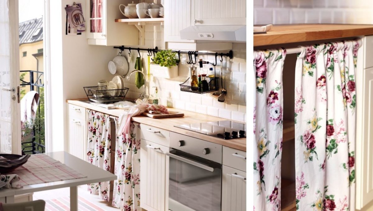 Кухонный гарнитур со шторками