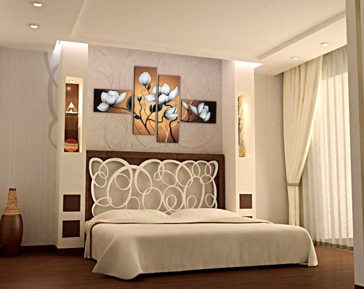 Декорация стены в спальне