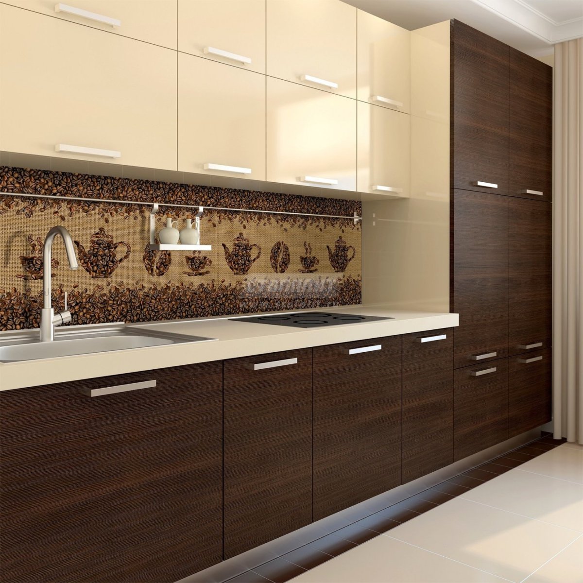 Кухни в коричневой цаете