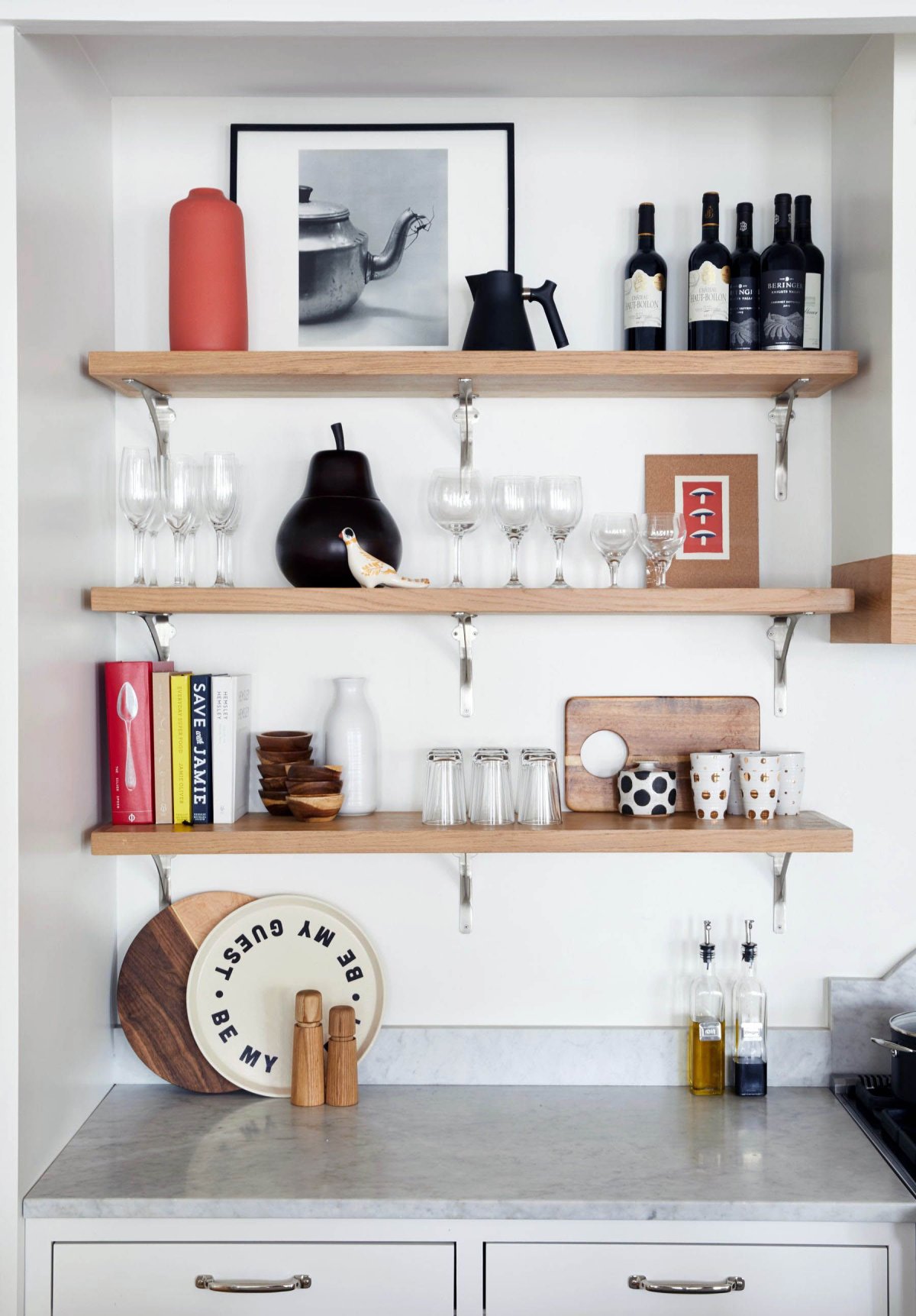 Полки лофт на кухне