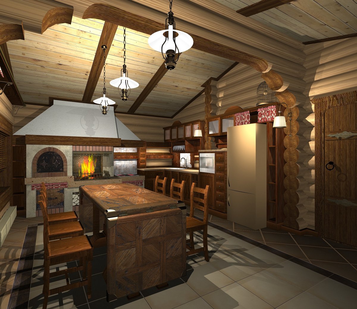 Кухня в бане интерьер