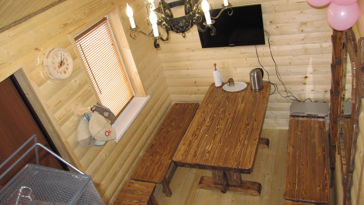 Интерьер комнаты отдыха бани 3 на 3