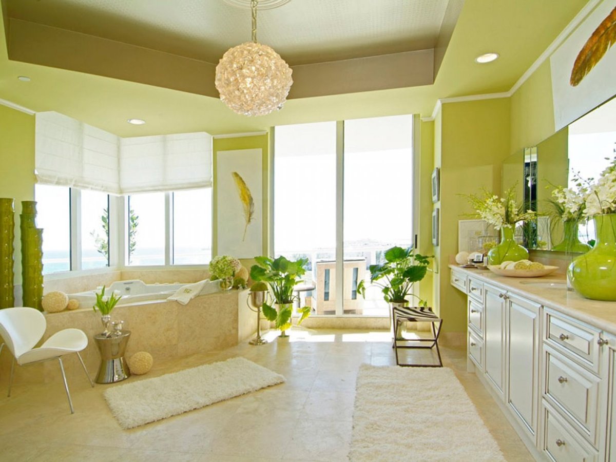 Фисташковый цвет в интерьере кухни