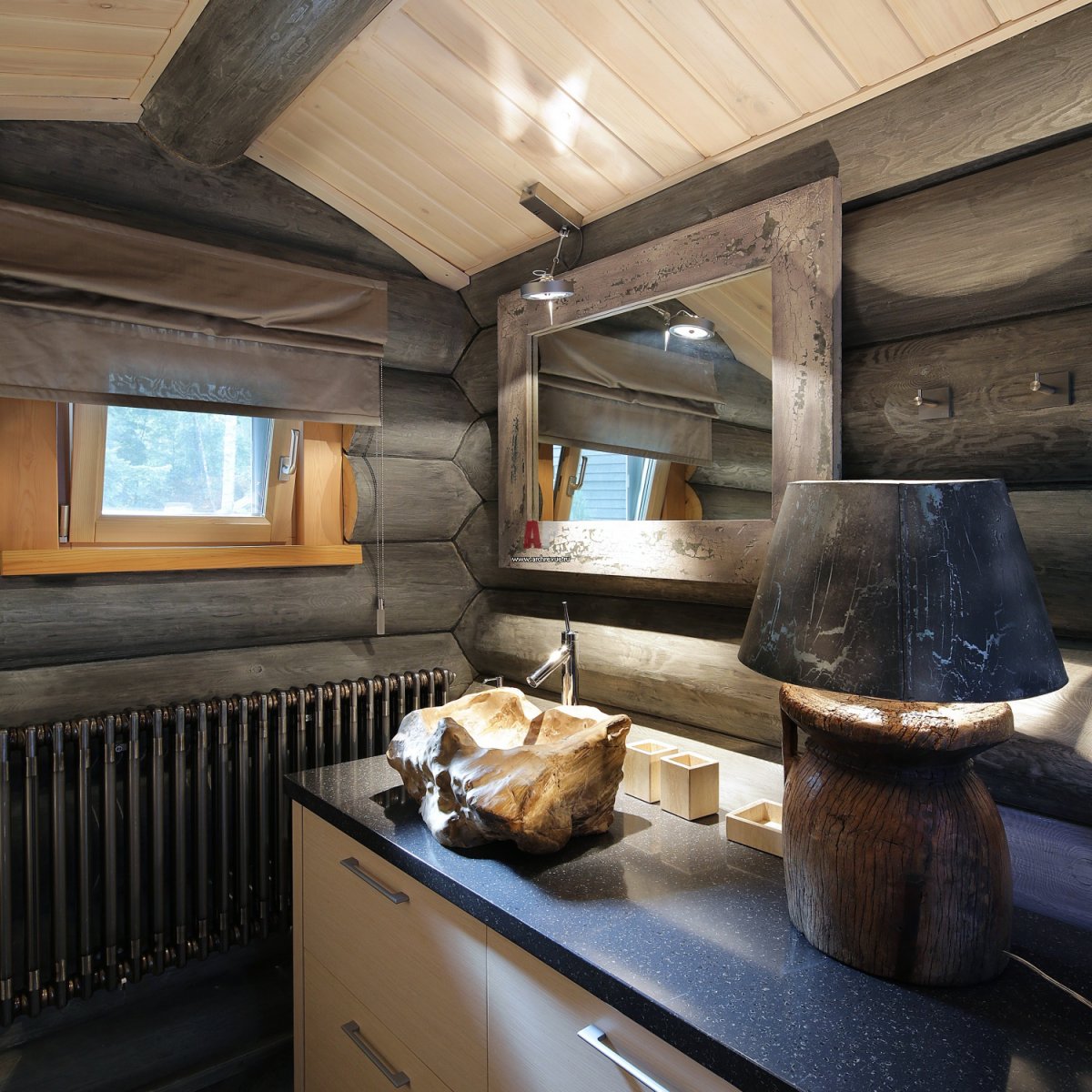 Отделка бани камнем