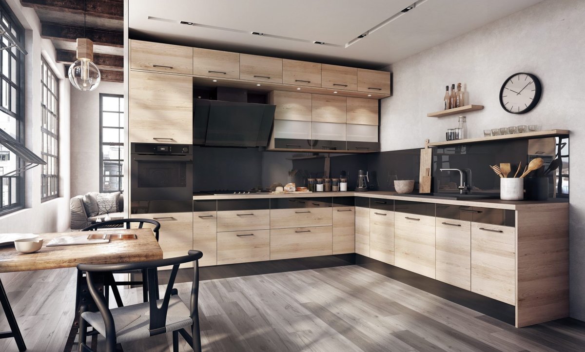Кухни деревянные современные