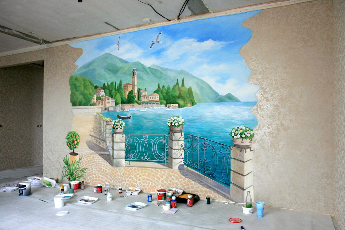 Художественное окрашивание стен