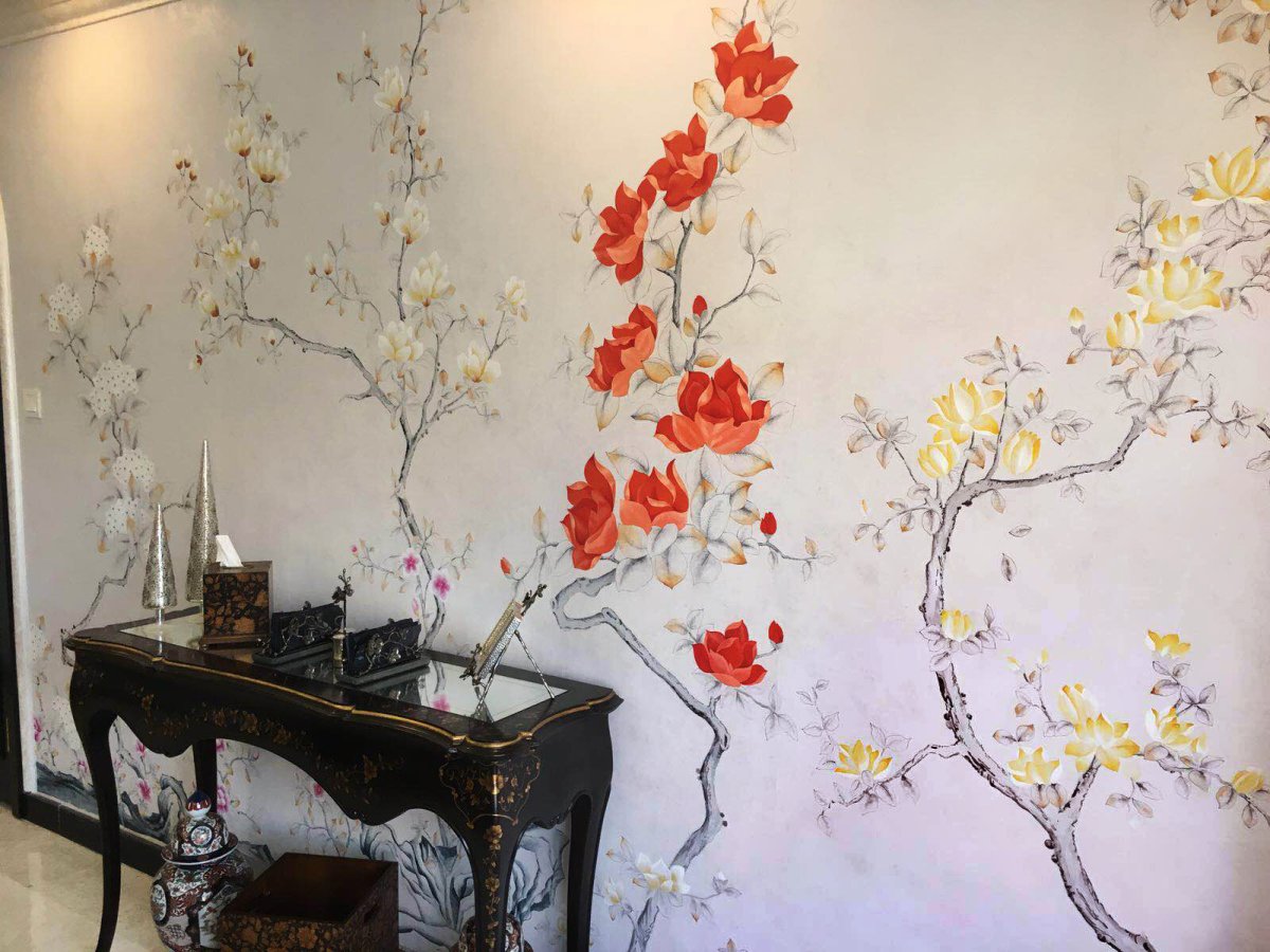 Роспись стен эффект акварели