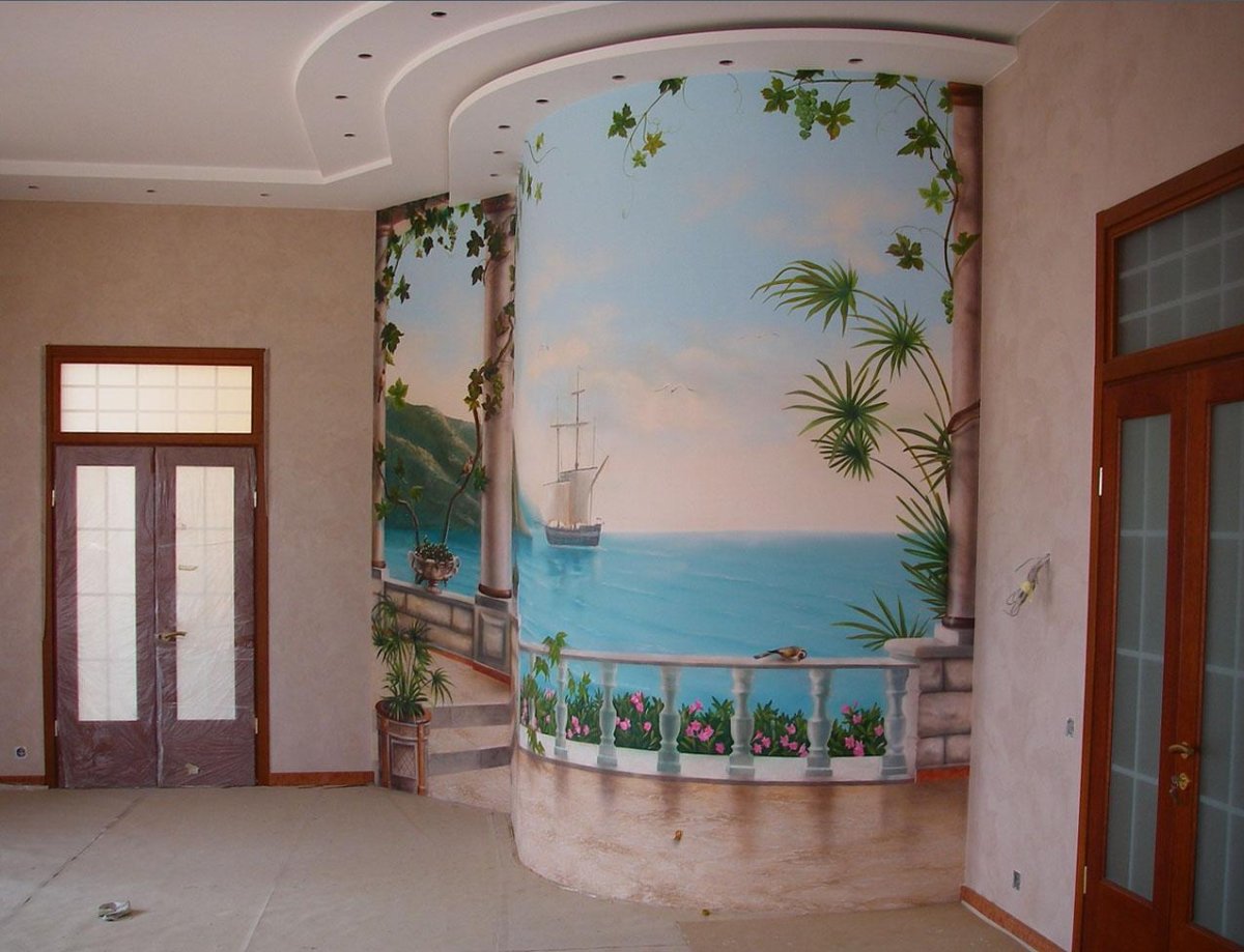 Роспись стен акриловыми красками