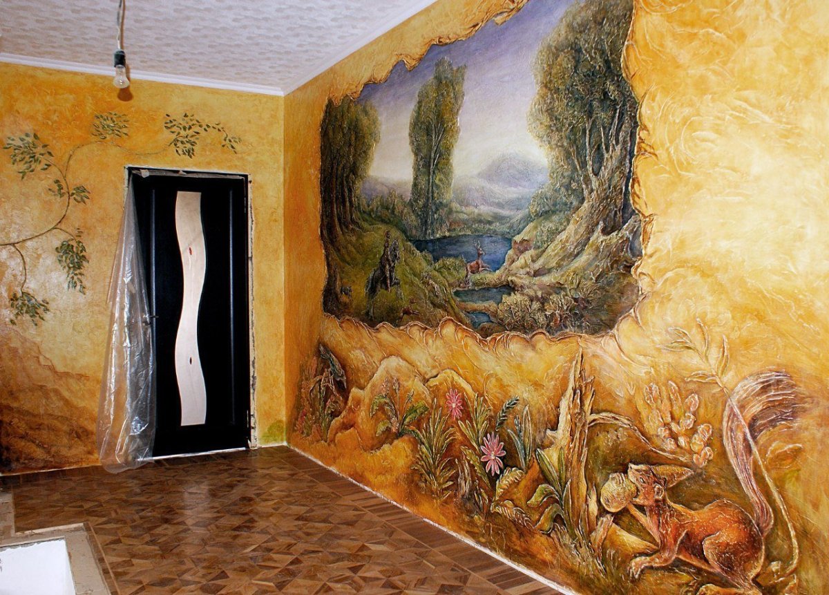 Живопись на стенах в интерьере