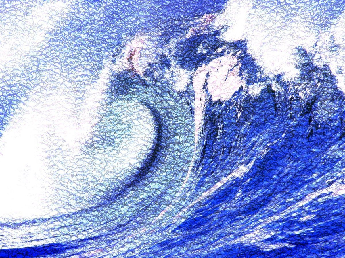 Картина волна на стене