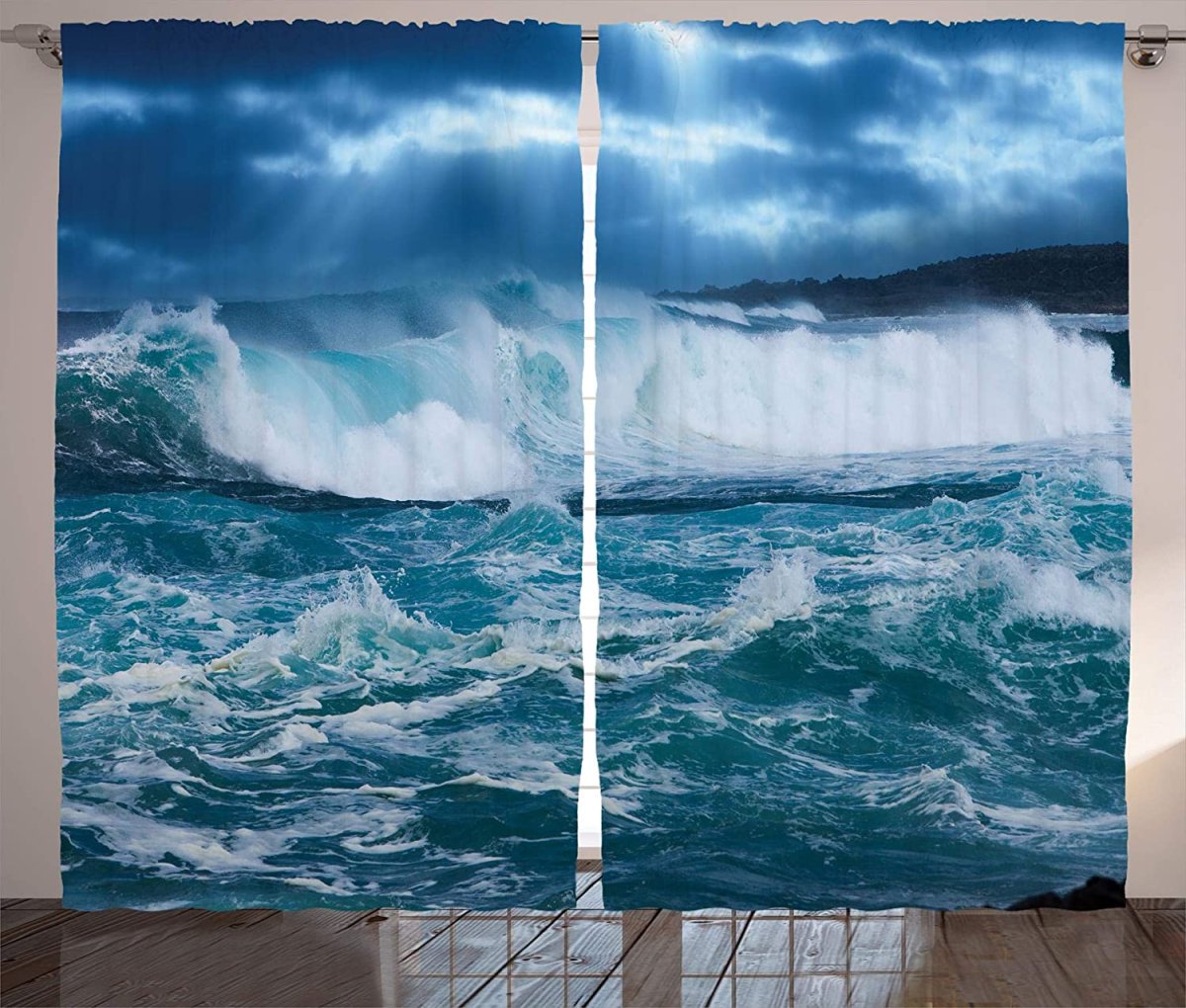 Разноцветные волны на стене краской