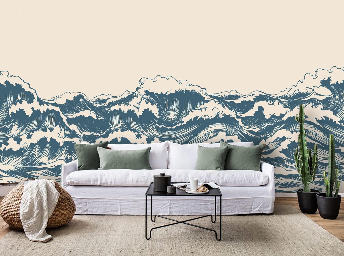 Морская фреска в интерьере