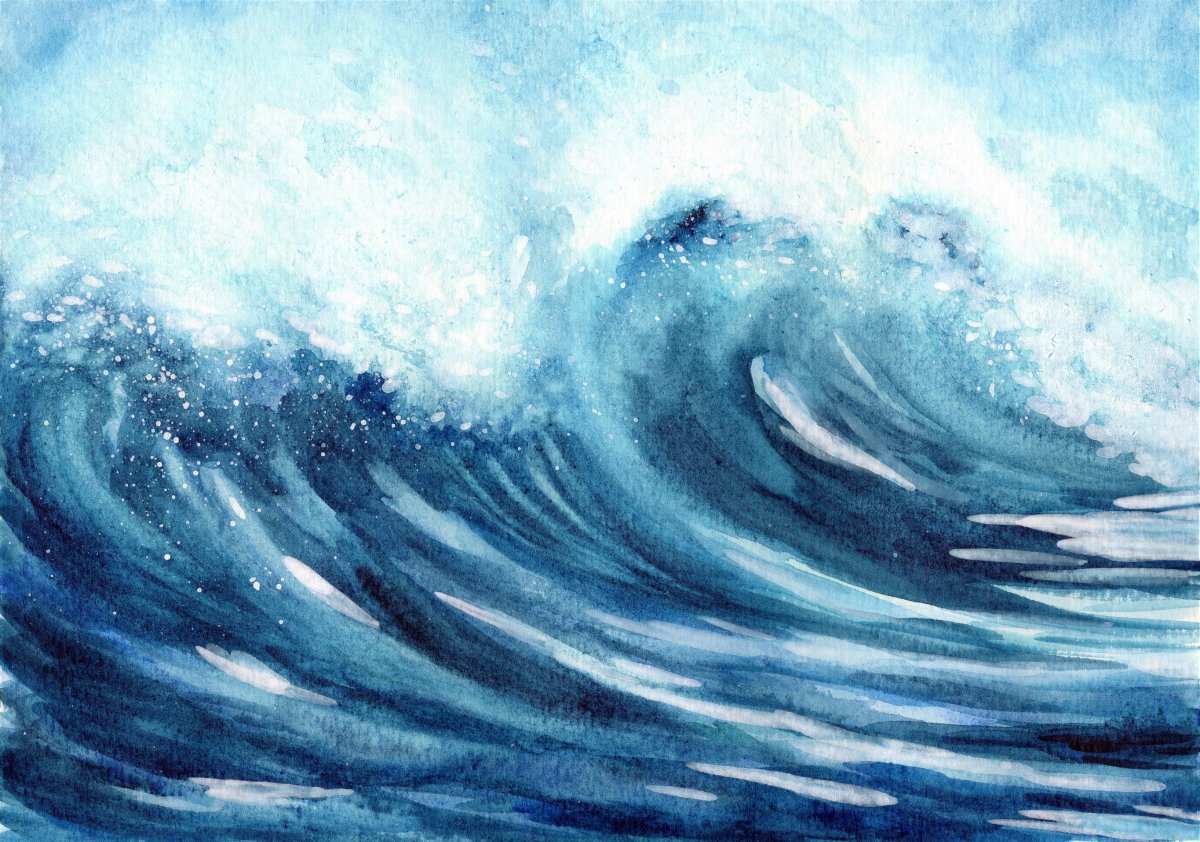 Постеры на синей стене