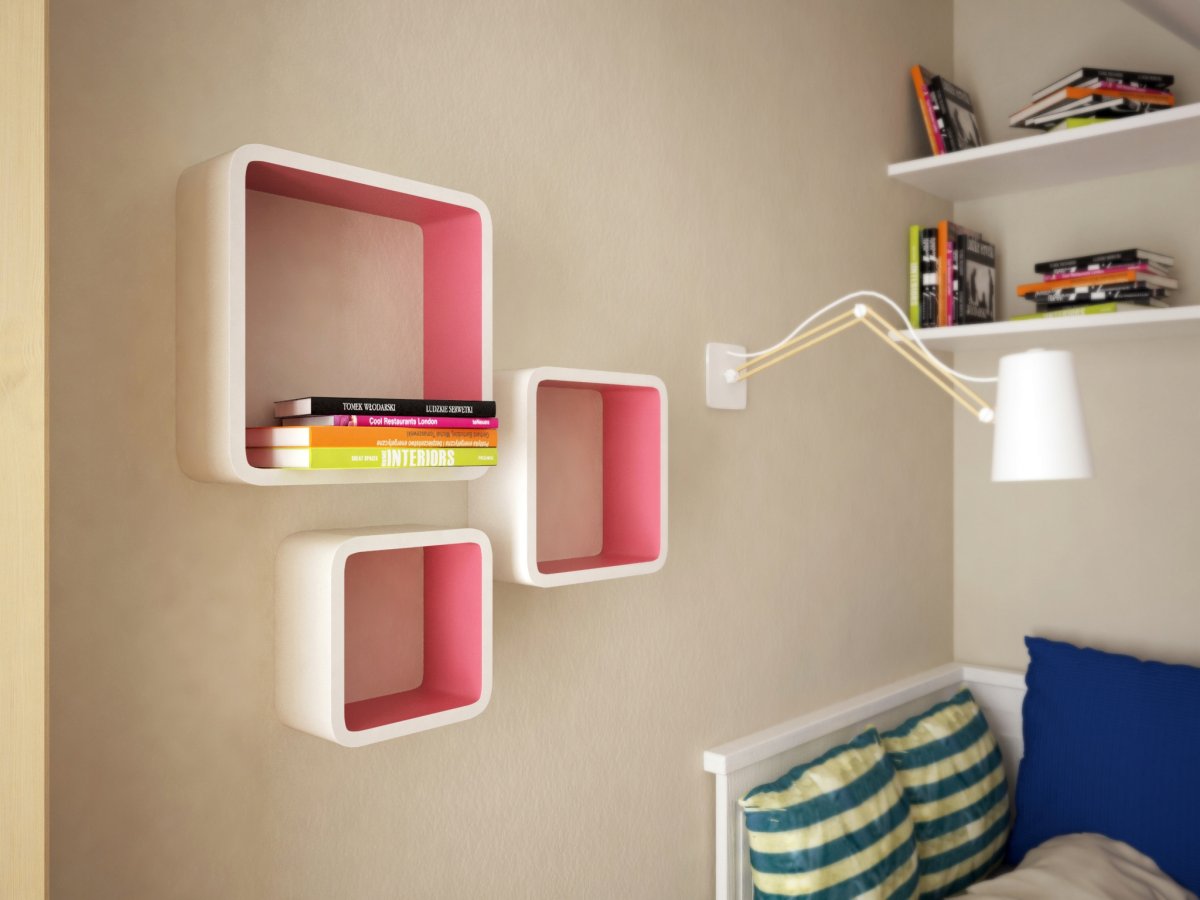 Полка настенная двухцветная