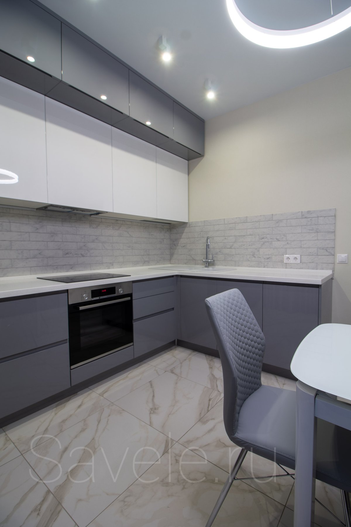 Серая матовая кухня икеа