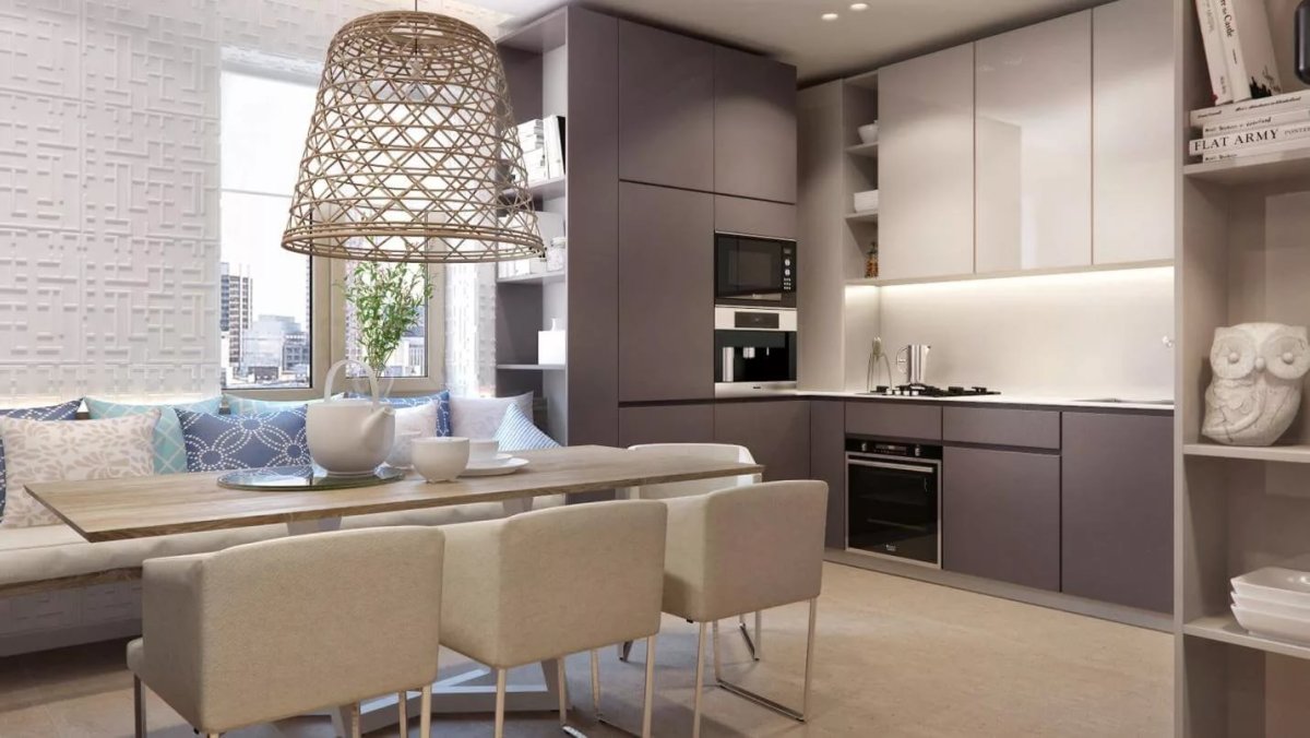 Бирюзовая кухня в интерьере