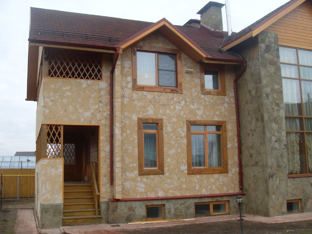 Гибкий камень в интерьере кафе