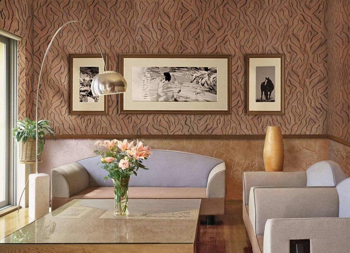 Обои рогожка для стен в интерьере